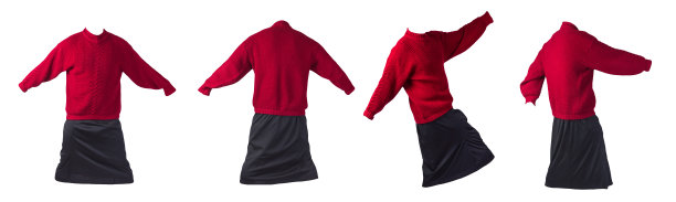 女长裙和针织毛衣孤立在白色的背景图片下载