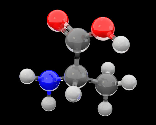 丙氨酸分子的3D玻璃模型图片下载