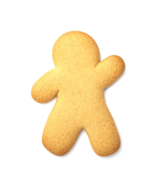 姜饼人被孤立在白色背景上。象征着圣诞节和新年假期图片下载