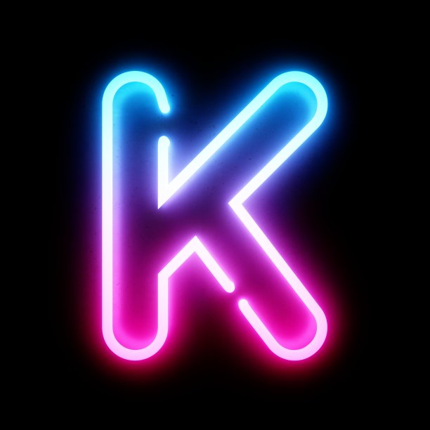 3D渲染蓝色和粉色霓虹灯字体在黑暗的背景图片下载