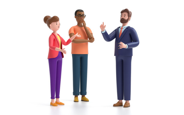 两个男人在交谈和讨论图片下载