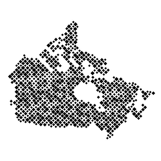 加拿大地图由不同大小的黑色菱形图案。矢量插图。图片下载