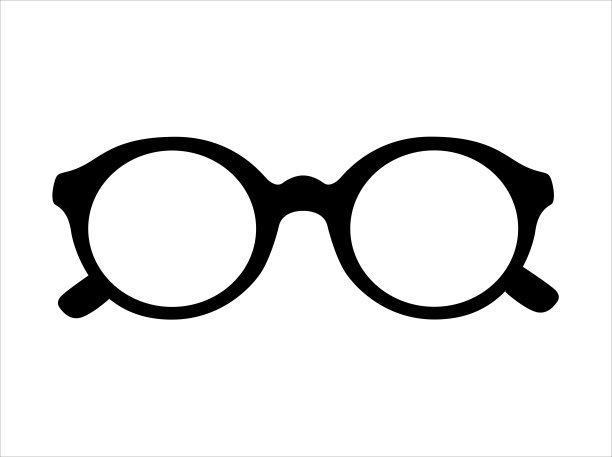 复古图标眼镜孤立的背景，复古黑框眼镜图片下载