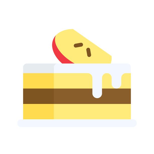 苹果蛋糕图标，圣诞食品和饮料矢量图片下载