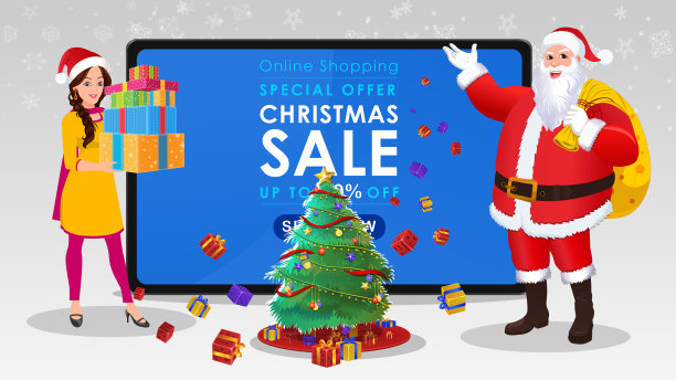 圣诞老人的女孩图片下载