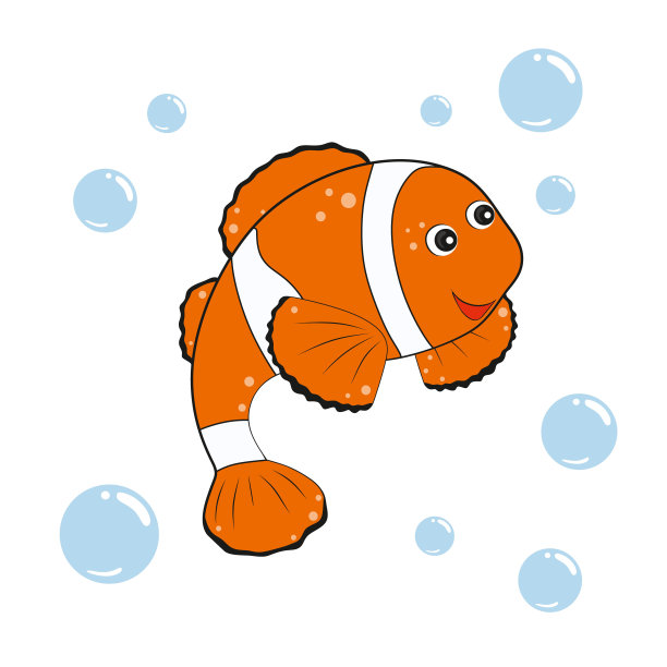 卡通风格的小丑鱼图片下载