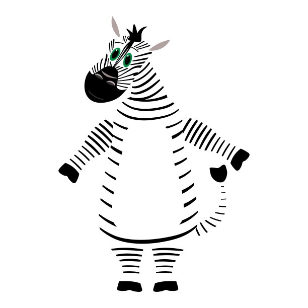 白色背景上孤立的斑马图片下载