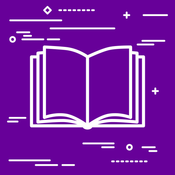 白色平面线性设计的开书图标图形形象概念图片下载