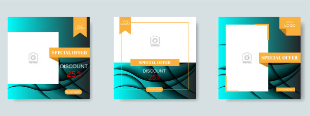 时装销售社交媒体帖子设计模板。网络横幅矢量图片下载