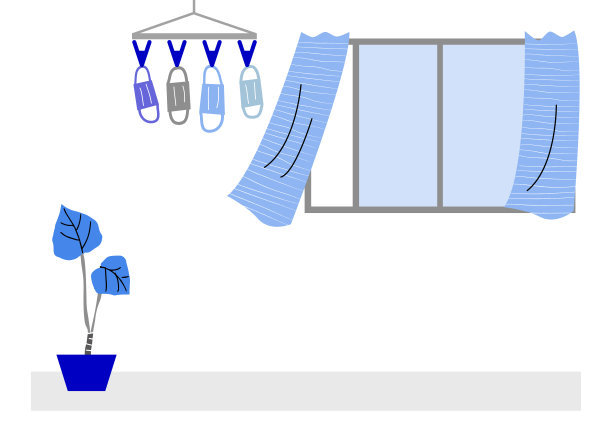 客厅平面插图中的干燥口罩图片下载