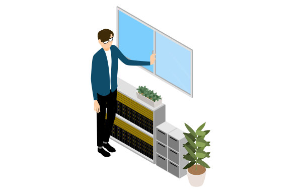 等距，一个人打开窗户通风图片下载