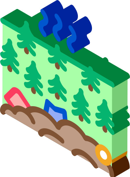 垃圾在森林等距图标图片下载