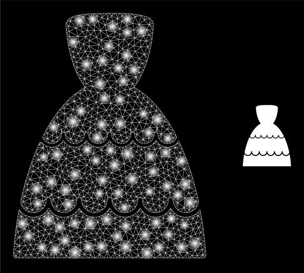 新娘礼服-亮网和眩光点图片下载