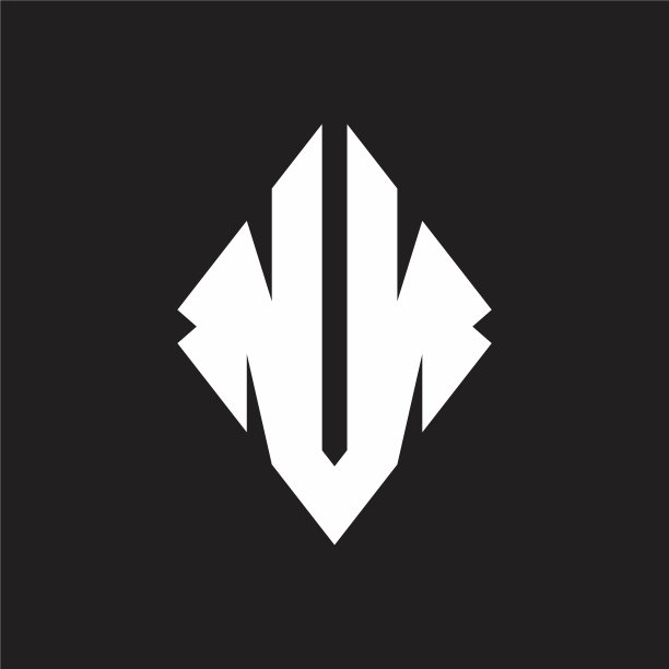 Nn标志字母与尖锐的方形设计模板图片下载