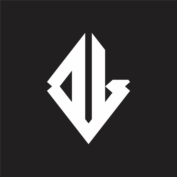 Dl标志与尖锐的方形图案设计模板图片下载