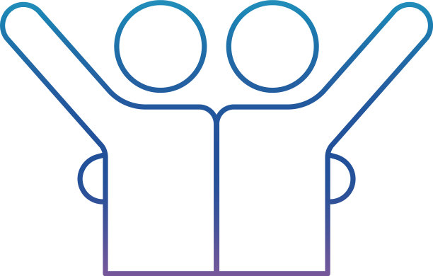 人类阿凡达拥抱降级线条风格图标图片下载