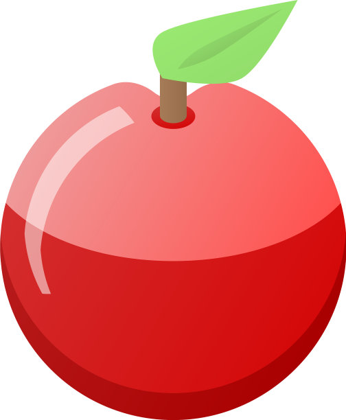 新鲜的生态红苹果图标等距风格图片下载