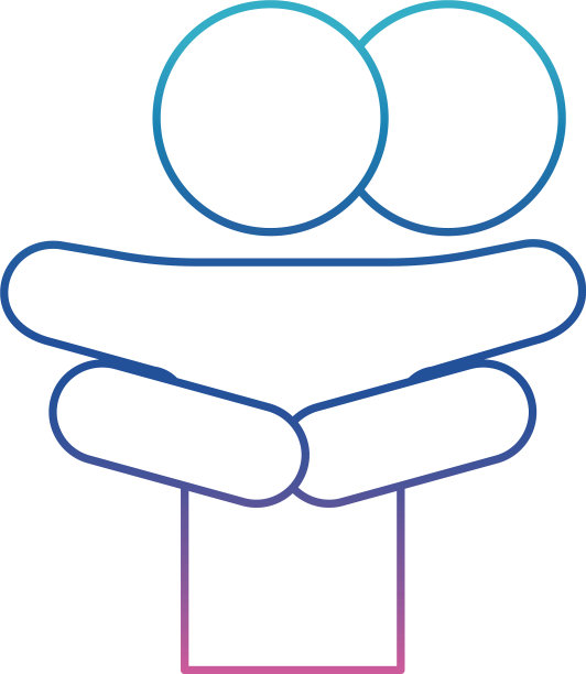 人类阿凡达拥抱降级线条风格图标图片下载