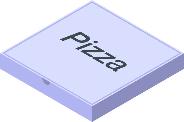 比萨纸盒图标等距风格图片下载