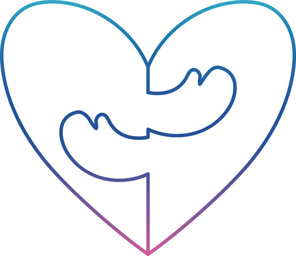 双臂拥抱在心脏形状退化的线条风格图片下载