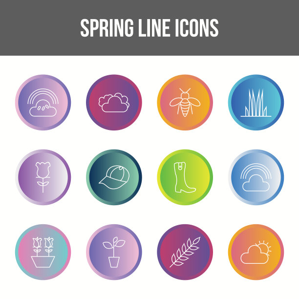 独特的弹簧线图标集图片下载