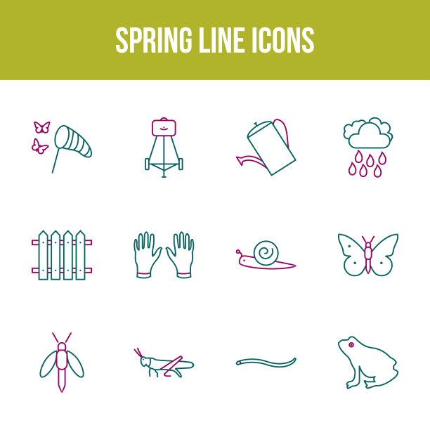 独特的弹簧线图标集图片下载