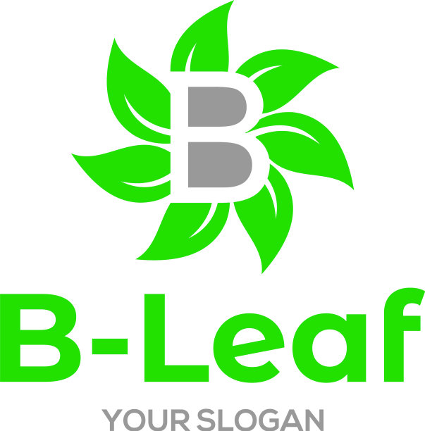 B叶子标志设计图片下载