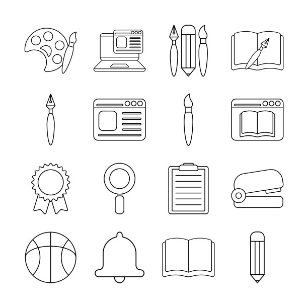 教育和学校图标设置设计图片下载