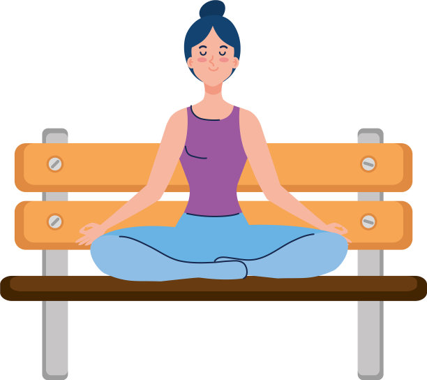 坐在公园木椅上沉思的女人图片下载