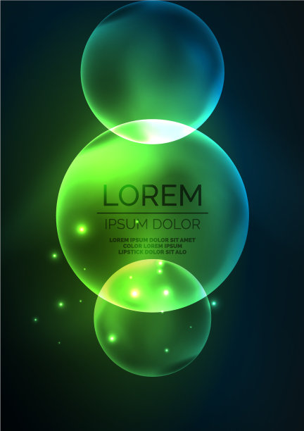 发光的霓虹灯，闪亮的透明气泡玻璃图片下载