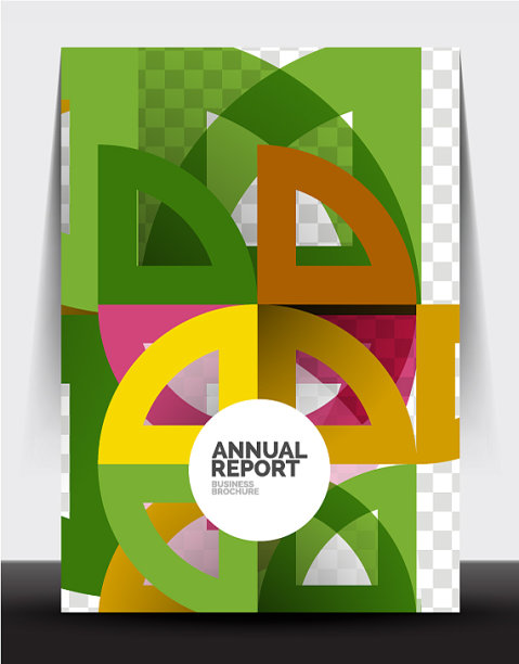 商业传单年度报告圆形和三角形图片下载