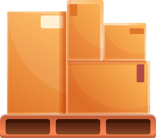 包裹盒上托盘图标卡通风格图片下载