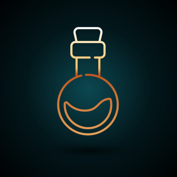 金线瓶与爱情药水图标隔离上图片下载