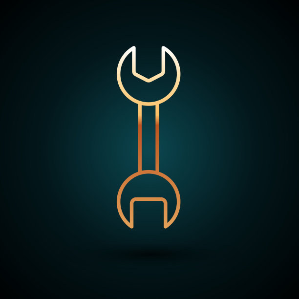 金线扳手扳手图标隔离上暗图片下载