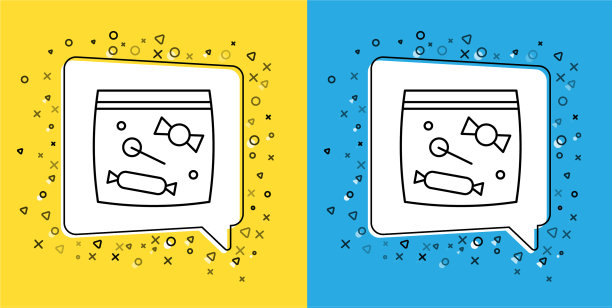 设定线糖果包装糖果图标隔离图片下载