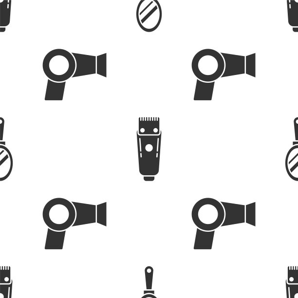 配备手镜、电动理发器或剃须刀图片下载