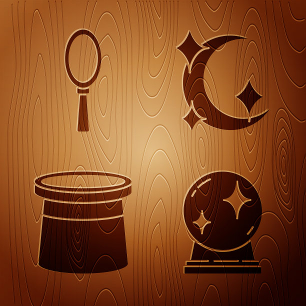 设置魔术球魔术手镜魔术师帽子图片下载