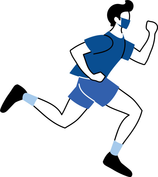 戴着口罩做运动的人图片下载