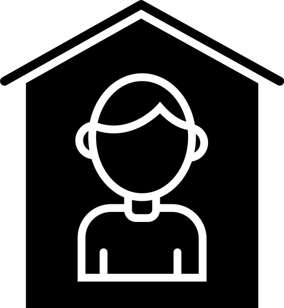 人呆在家里剪影风格的图标图片下载