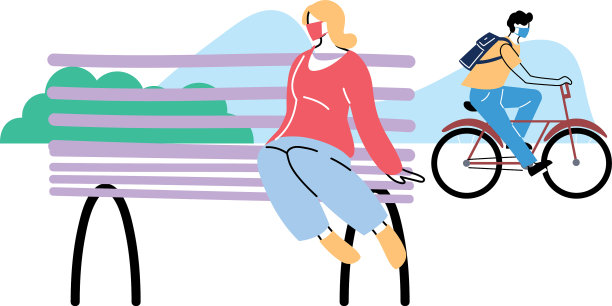 戴着口罩做运动的人图片下载