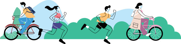 戴着口罩做运动的人图片下载