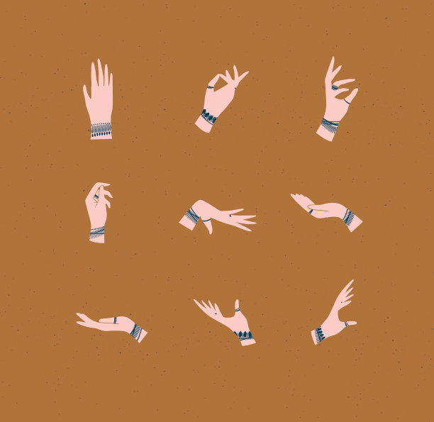 手戴不同位置的手镯和戒指图片下载