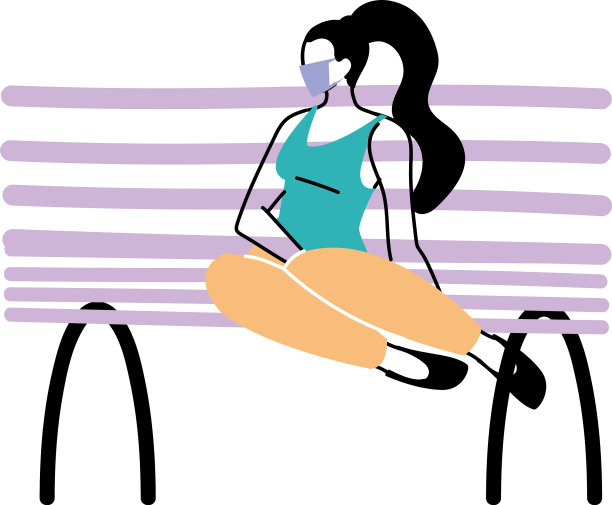 公园里戴着面具的女人图片下载