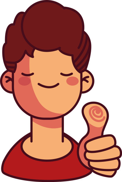 卡通男孩笑着竖起大拇指图片下载