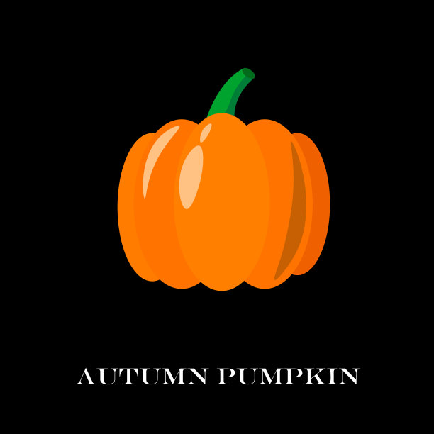 南瓜孤立扁平和卡通设计风格图片下载
