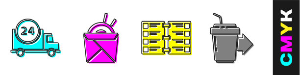 集速递车和亚洲面条图片下载