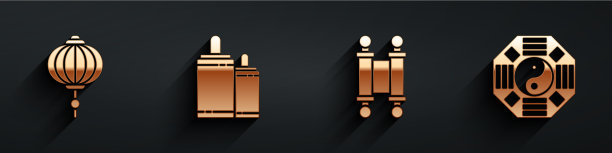 集中国纸灯笼烟花法令纸图片下载