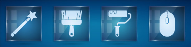 设置魔术棒刷漆辊刷漆图片下载