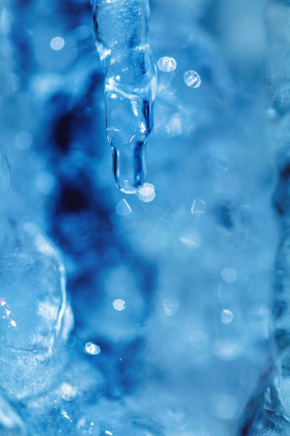 美国西部冰雪和融化的冬季背景微距照片系列在不同阶段图片下载