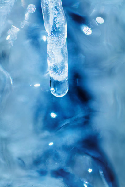 美国西部冰雪和融化的冬季背景微距照片系列在不同阶段图片下载